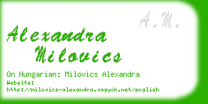 alexandra milovics business card